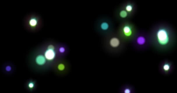 Sfondo astratto di brillanti scintillanti particelle di bokeh sfocate in movimento. modalità di fusione — Video Stock