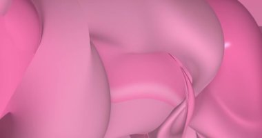 Döngülü. Dinamik Orkide Çiçeği Rengi 3D çizgileri olan soyut pembe arkaplan. Pembe çizgilerin 3 boyutlu animasyonu. Modern video arkaplanı, canlandırılmış, ekran koruyucu, kopyalama alanı