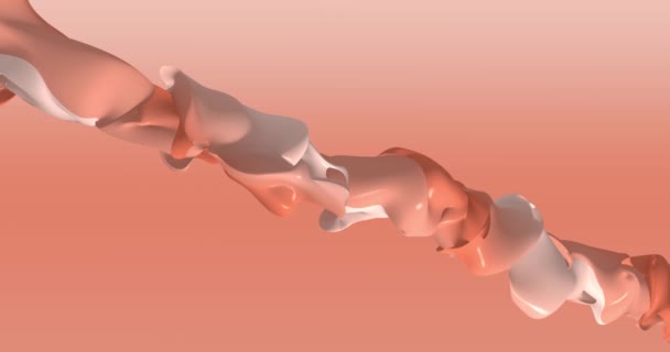 Gesloten. Abstract Kalmerende Koraalachtergrond met dynamische perzik 3d lijnen. 3D animatie van oranje lijnen. Moderne video-achtergrond, geanimeerd, screensaver, kopieerruimte — Stockvideo