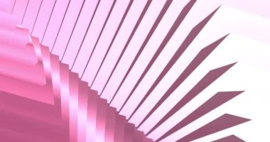 Döngülü. Dinamik Orkide Çiçeği Rengi 3D çizgileri olan soyut pembe arkaplan. Pembe çizgilerin 3 boyutlu animasyonu. Modern video arkaplanı, canlandırılmış, ekran koruyucu, kopyalama alanı
