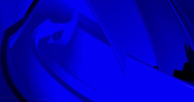 Döngülü görüntüler. Dinamik mavi 3d çizgileri olan soyut mavi arkaplan. Mavi çizgilerin 3 boyutlu animasyonu. Modern video arkaplanı, canlandırılmış, ekran koruyucu, kopyalama alanı