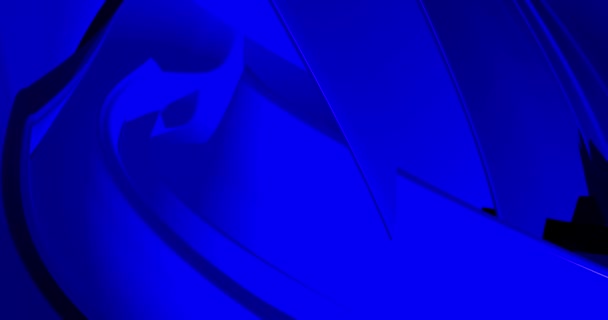 Looped footage. Abstract blue background with dynamic blue 3d lines. 3D animation of blue lines. Modern video background, animated, screensaver, copy space — Stock Video