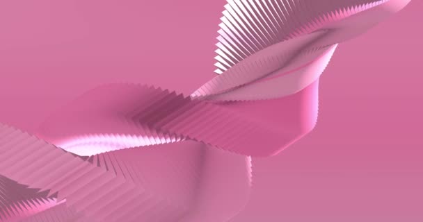 몸을 굽혔지. 동적 Orchid Flower 컬러 3d 라인 과 함께 분홍색 배경을 추상화 한다. 분홍색 선 의 3D 애니메이션. 현대 비디오 배경, 애니메이션, 화면 보호기, 복사 공간 — 비디오