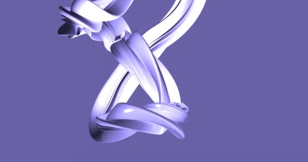2022年的紫丁香色泽17-3938 Very Peri Abstract background loop 。3D线紫丁香线3D动画。现代视频背景，动画，屏幕保护，复制空间 — 图库视频影像
