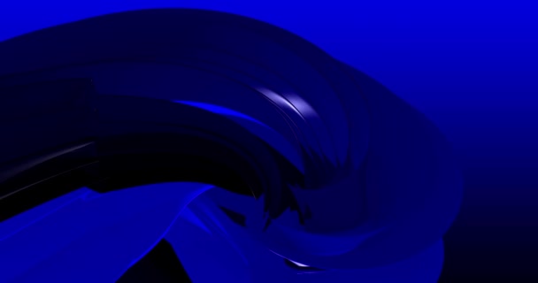 Imagens em loop. Fundo azul abstrato com linhas 3D azuis dinâmicas. Animação 3D de linhas azuis. Fundo de vídeo moderno, animado, protetor de tela, espaço de cópia — Vídeo de Stock