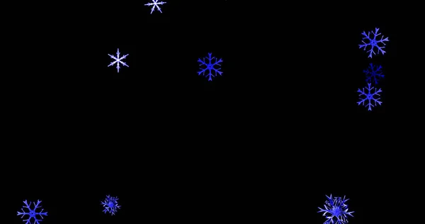 Witte Sneeuwvlokken Zwarte Achtergrond Winter Sneeuwvlok Sneeuw Vakantie Sneeuwvlokken Template — Stockfoto