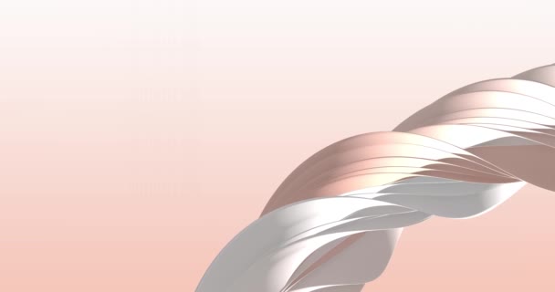 Gesloten. Abstract wit - Koraal achtergrond met dynamische perzik 3d lijnen. 3D animatie van oranje lijnen. Moderne video-achtergrond, geanimeerd, screensaver, kopieerruimte — Stockvideo
