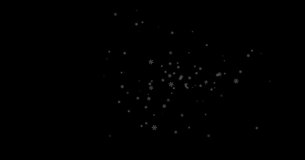 Materiał Białe płatki śniegu na czarnym tle 4k 3D. Zima, płatki śniegu, płatki śniegu. szablon trybu editing.blend — Wideo stockowe