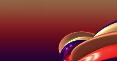 Soyut renkli, kırmızı neon, dinamik renkli 3D çizgileri olan eğimli bir arkaplan. döngülü 3D animasyon. Modern video arkaplanı, canlandırılmış, ekran koruyucu, kopyalama alanı 4K.