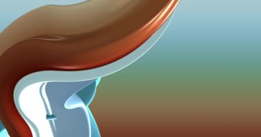 Soyut yeşil, kahverengi, mavi, yeşil, dinamik mavi 3D çizgileri olan arka plan. Döngülü görüntüler. Kahverengi çizgilerin 3 boyutlu animasyonu. Modern video arkaplanı, canlandırılmış, ekran koruyucu, kopyalama alanı