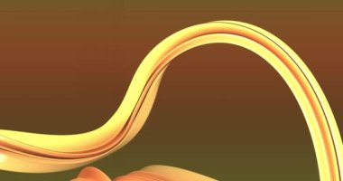 Döngülü görüntüler. Soyut kahverengi, çikolata kahverengisi, dinamik kahverengi 3D çizgileri olan bej arkaplan. Bej çizgilerin 3 boyutlu animasyonu. Modern video arkaplanı, canlandırılmış, ekran koruyucu, kopyalama alanı