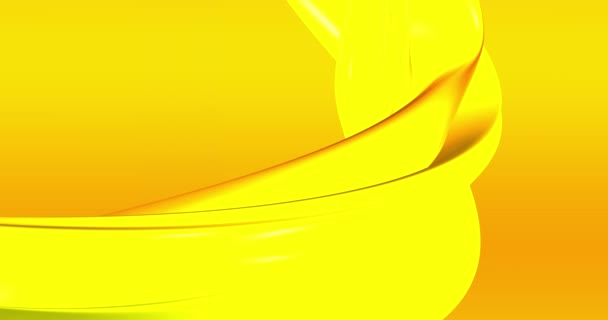 Fondo amarillo abstracto con líneas dinámicas de color naranja 3d. grabaciones en bucle. Animación 3D de líneas naranjas. Fondo de vídeo moderno, animado, salvapantallas, espacio para copiar — Vídeo de stock