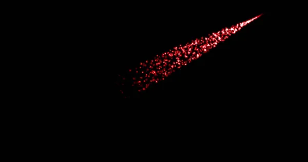Κόκκινες, αφρώδεις νιφάδες χιονιού κινούνται κατά μήκος μιας ομαλής γραμμής σε ένα μαύρο φόντο 3D. Χειμώνας, νιφάδες χιονιού, νιφάδες χιονιού διακοπών. πρότυπο για επεξεργασία. λειτουργία ανάμειξης — Φωτογραφία Αρχείου