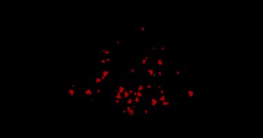 Siyah arka planda kırmızı kalpler. Sevgililer günü, aşk, yıldönümü, anneler günü, evlilik, davetiye kartı. 4K video kaydı. Harmanlama kipi, desen.