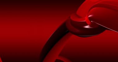 Döngülü görüntüler. Dinamik kırmızı 3d çizgileri olan soyut kırmızı arkaplan. Siyah çizgilerin 3 boyutlu animasyonu. Modern video arkaplanı, canlandırılmış, ekran koruyucu, kopyalama alanı