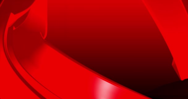 Looped footage. Abstract red background with dynamic red 3d lines. 3D animation of black lines. Modern video background, animated, screensaver, copy space — Stockvideo