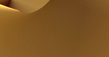 Döngülü görüntüler. Soyut kahverengi, çikolata kahverengisi, dinamik kahverengi 3D çizgileri olan bej arkaplan. Bej çizgilerin 3 boyutlu animasyonu. Modern video arkaplanı, canlandırılmış, ekran koruyucu, kopyalama alanı