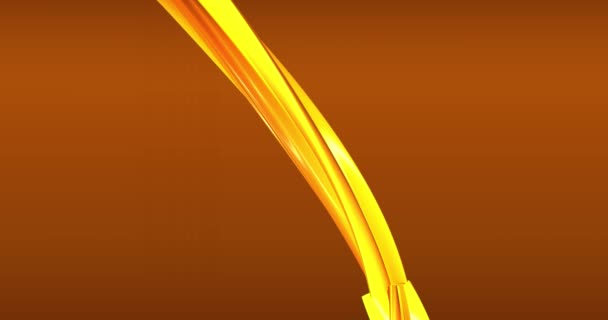 Looped footage. Abstract orange, carrot, yellow background with dynamic yellow 3d lines. 3D animation of orange lines. Modern video background, animated, screensaver, copy space — Stock Video