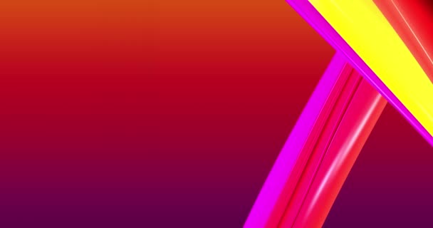 Abstract kleurrijke, rode neon, gradiënt achtergrond met dynamische kleurrijke 3d lijnen. looped footage.3D animatie. Moderne video-achtergrond, geanimeerd, screensaver, kopieerruimte 4K. — Stockvideo