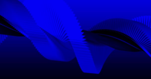 Looped footage. Abstract blue background with dynamic blue 3d lines. 3D animation of blue lines. Modern video background, animated, screensaver, copy space — Stock Video