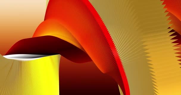 Filmati in loop. Astratto sfondo marrone, rosso, giallo con dinamiche linee rosse 3d. Animazione 3D di linee beige. Sfondo video moderno, animato, screensaver, spazio di copia — Video Stock