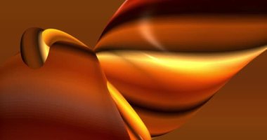 Döngülü görüntüler. Soyut kahverengi, çikolata kahverengisi, dinamik kahverengi 3D çizgileri olan bej arkaplan. Bej çizgilerin 3 boyutlu animasyonu. Modern video arkaplanı, canlandırılmış, ekran koruyucu, kopyalama alanı