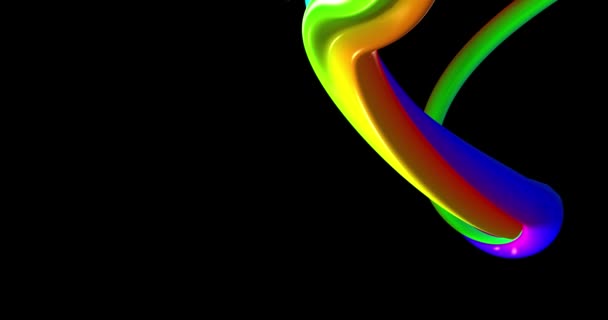 Looping-Aufnahmen. Abstrakter, farbenfroher, neonfarbener Hintergrund mit dynamischen, bunten 3D-Linien. 3D-Animation. Moderner Videohintergrund, animiert, Bildschirmschoner, Kopierraum 4K. — Stockvideo