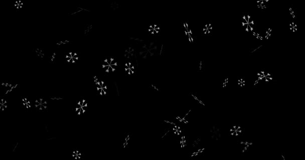 Footage White snowflakes on black background 4k 3D. winter, snowflake, snowflakes. template for editing.blend mode — 图库视频影像