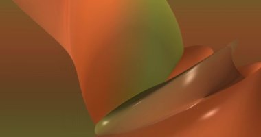 Döngülü görüntüler. Soyut kahverengi, şok olmuş, yeşil arka plan ve dinamik kahverengi 3D çizgiler. Yeşil çizgilerin 3 boyutlu animasyonu. Modern video arkaplanı, canlandırılmış, ekran koruyucu, kopyalama alanı