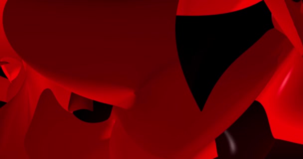 Des images en boucle. Fond rouge abstrait avec des lignes 3d rouges dynamiques. Animation 3D de lignes noires. Fond vidéo moderne, animé, économiseur d'écran, espace de copie — Video