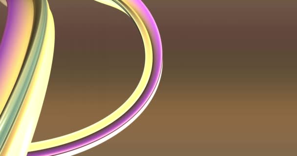 Abstract yellow, purple, green, brown background with dynamic brown 3d lines. 3D animation of yellow lines. Modern video background, animated, screensaver, copy space, looped footage. — 图库视频影像