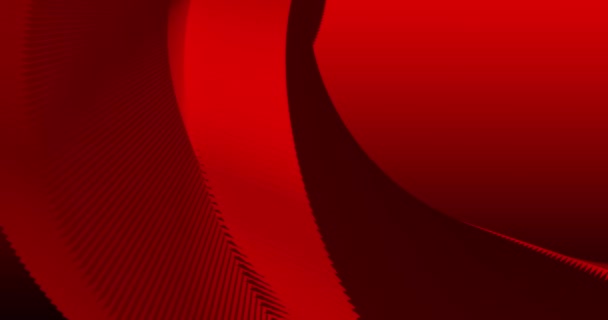 Looped footage. Abstract red background with dynamic red 3d lines. 3D animation of black lines. Modern video background, animated, screensaver, copy space — Stock Video