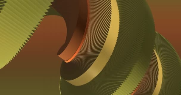 Looped footage. Abstract brown, shocked, green background with dynamic brown 3d lines. 3D animation of green lines. Modern video background, animated, screensaver, copy space — Vídeo de Stock