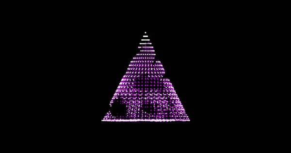分锥，三角形，粉红色，紫丁香，紫色，从动画点，颗粒圈。混合模式 — 图库照片