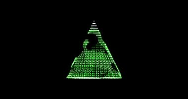 metaverse new year, christmas tree pine green from animated dots, circles of particles. blend mode