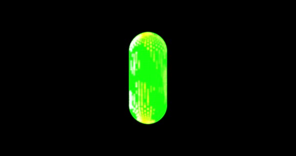 Cápsula de medicina abstracta metaversa, píldora verde, gráficos médicos fondo animado. 3d renderizar. — Vídeos de Stock