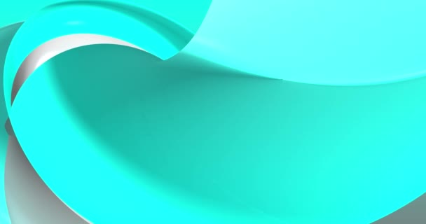 Grabaciones en bucle. Aguamarina abstracta, fondo cian con líneas dinámicas de aguamarina 3d. Animación 3D de líneas azules. Fondo de vídeo moderno, animado, salvapantallas, espacio para copiar — Vídeos de Stock