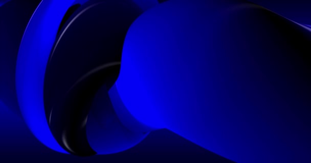 Imagens em loop. Fundo azul abstrato com linhas 3D azuis dinâmicas. Animação 3D de linhas azuis. Fundo de vídeo moderno, animado, protetor de tela, espaço de cópia — Vídeo de Stock