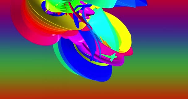 Looped footage. Abstract colorful, neon, gradient background with dynamic colorful 3d lines. 3D animation. Modern video background, animated, screensaver, copy space 4K. — Stock Video
