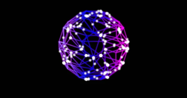 Metaverse Abstract technology blue pink, lilac, purple, sphere background made of lines and dots, particles. blend mode — Stock fotografie