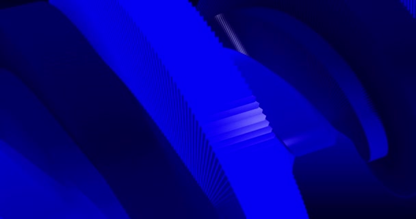 Looped footage. Abstract blue background with dynamic blue 3d lines. 3D animation of blue lines. Modern video background, animated, screensaver, copy space — Stock Video