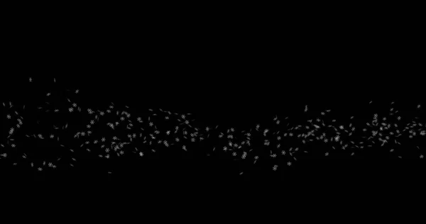 Footage White snowflakes on black background 3D. winter, snowflake, snowflakes. template for editing.blend mode — Stockfoto