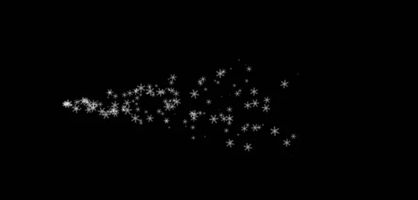 Footage White snowflakes on black background 3D. winter, snowflake, snowflakes. template for editing.blend mode — 图库照片