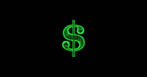 Metaverse Meta Movement Dollar Sign Made Particles Black Screen Background — Stock Photo, Image