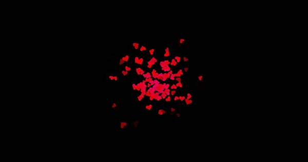 Corações Vermelhos Fundo Preto Dia Dos Namorados Amor Tipo Aniversário — Fotografia de Stock