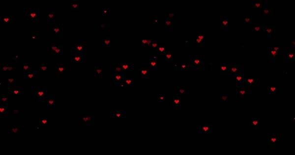 Красные Сердца Черном Фоне День Святого Валентина Любовь Годовщина День — стоковое фото