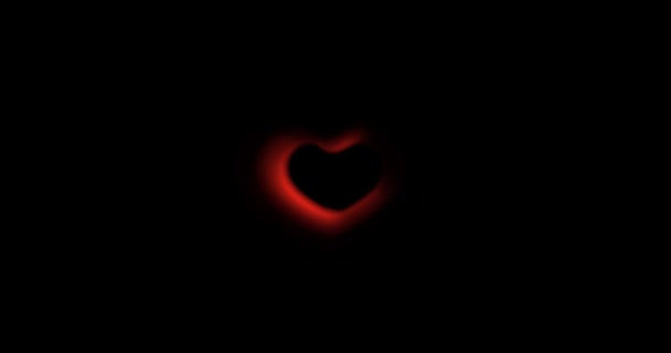 Red hearts on a black background. valentines day, love, like, anniversary holiday, mothers day, march 8, womens day wedding, invitation e-card. 4k video footage. blend mode — Stock Video