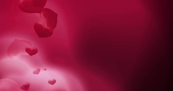 Rode harten. Valentijnsdag, liefde, jubileumvakantie, moederdag, 8 maart, vrouwenbruiloft, uitnodigings e-card. 4k videobeelden. mengmodus — Stockvideo