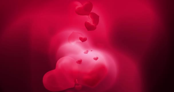 Red hearts. valentines day, love, like, anniversary holiday, mothers day, march 8, womens day wedding, invitation e-card. 4k video footage. blend mode — Stock Video