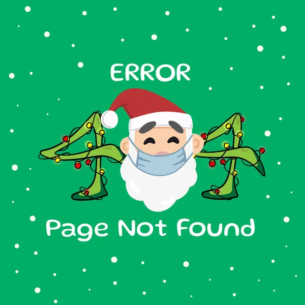 크리스마스 404 메시지 페이지가 메시지가 전달될 클로스 크리스마스 배경에 — 스톡 벡터